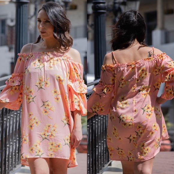 :::SALE::: Floral pink dress - Picture 1 of 6